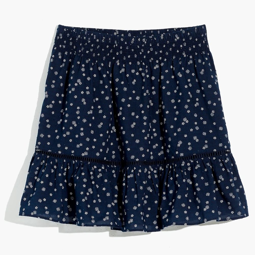 Madewell - Smock-Waist Ruffle Mini Skirt in Bandana Flower; Size S (NWOT)